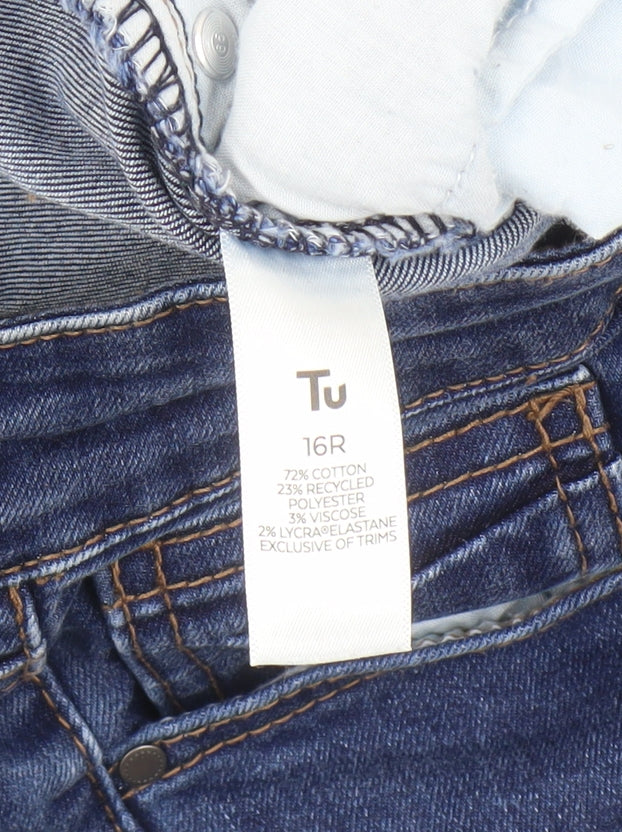 TU Women's Blue Skinny Jeans Size 16