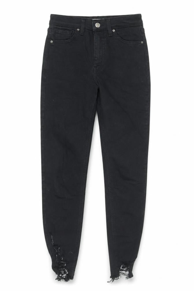 Front view of Topshop Women's Skinny Black Jeans, size 26