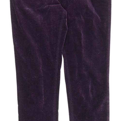 Next Women's Purple Velvet Slim Fit Trousers - Size 12