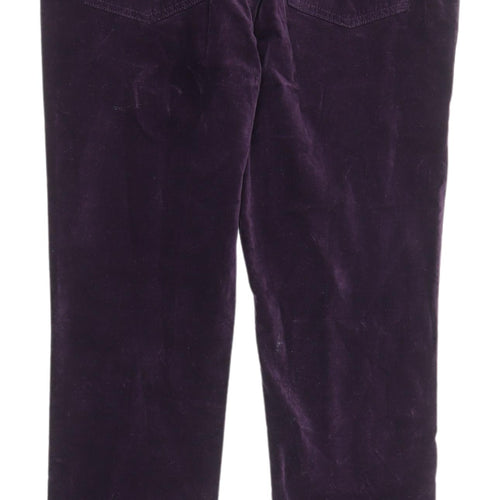 Next Women's Purple Velvet Slim Fit Trousers - Size 12