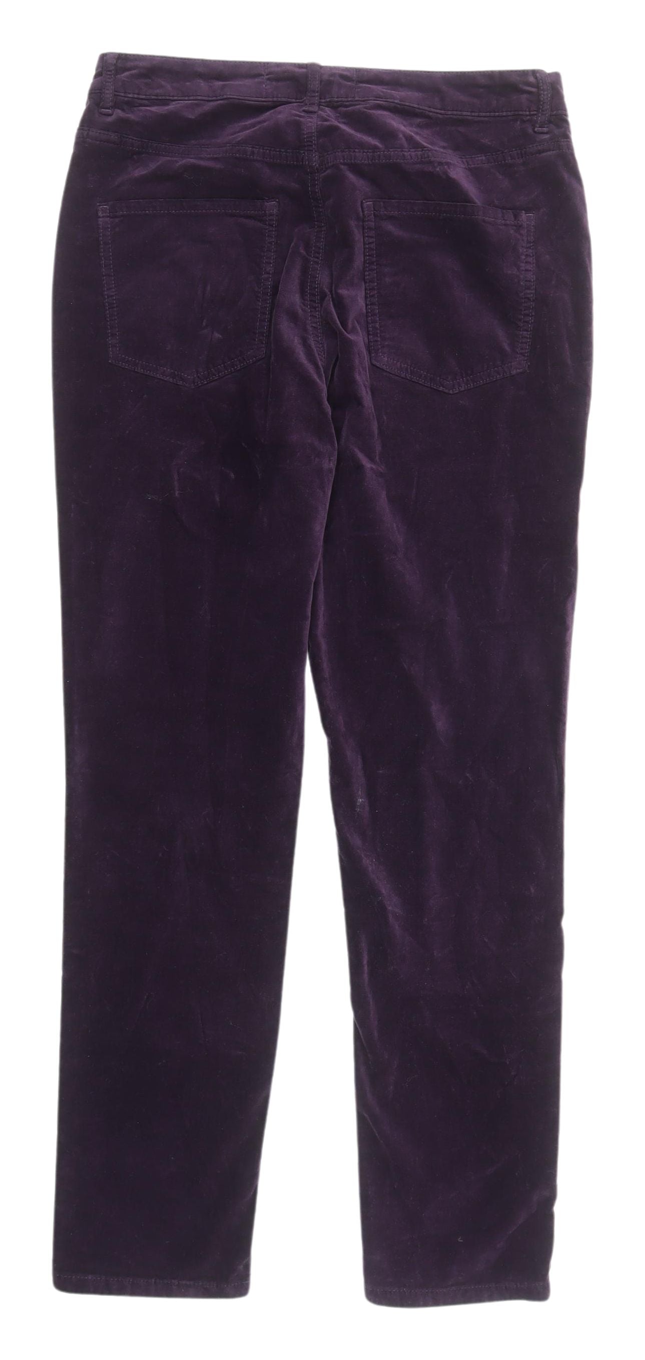 Next Women's Purple Velvet Slim Fit Trousers - Size 12