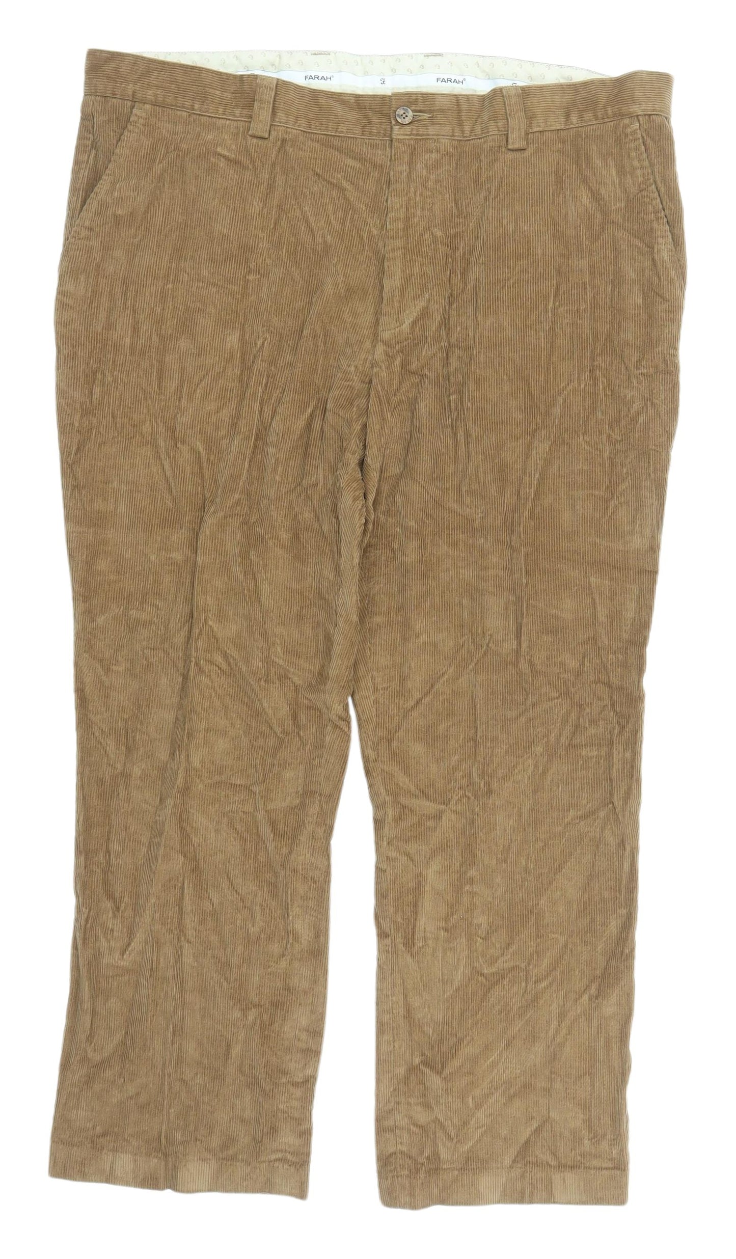Farah Men's Brown Corduroy Chinos, XL - Classic Style