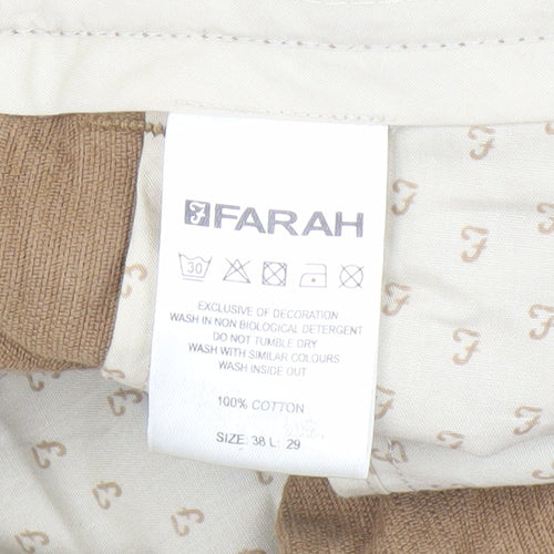 Farah Men's Brown Corduroy Chinos, XL - Classic Style