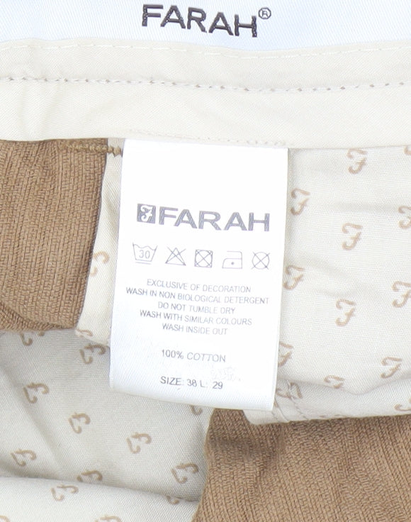 Farah Men's Brown Corduroy Chinos, XL - Classic Style