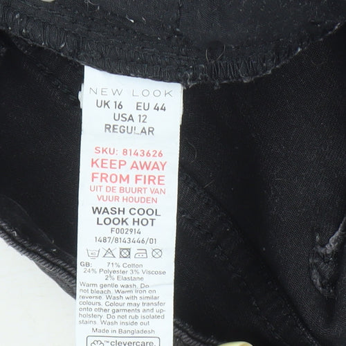 New Look Women's Black Skinny Jeans Size 16
