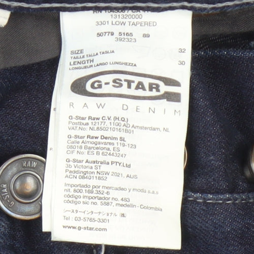 G-Star Men's Blue Tapered Jeans, Size 32