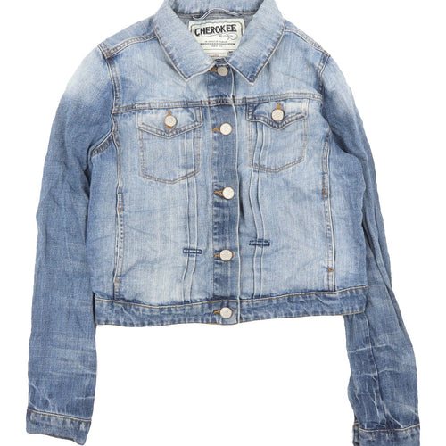 Cherokee Women's Blue Denim Jacket Size 14 Casual Style