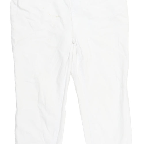 Idabella Women's White Cropped Jeans, Size 14