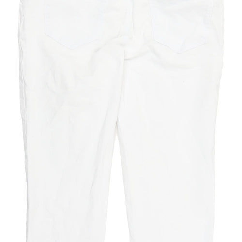 Idabella Women's White Cropped Jeans, Size 14