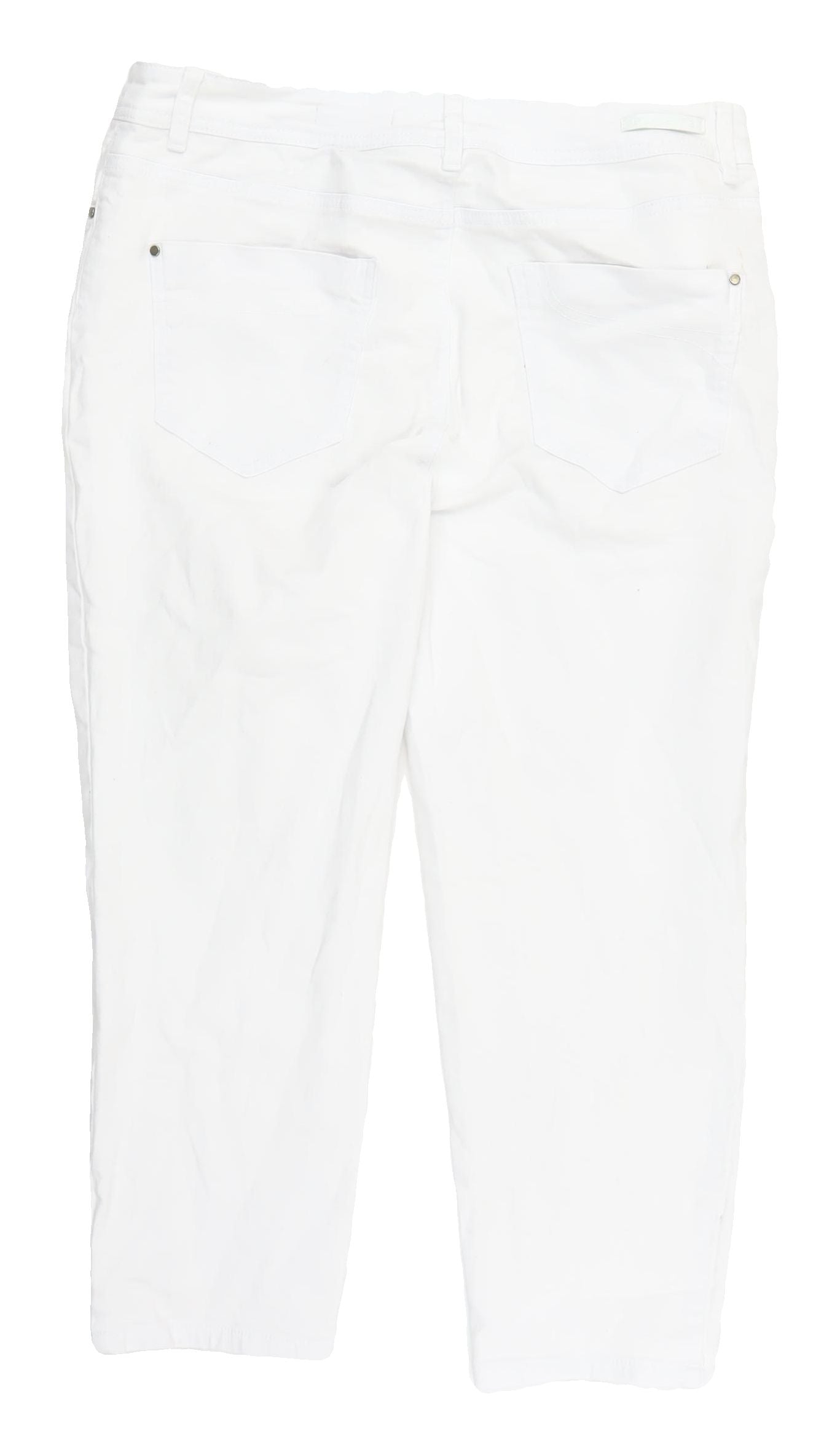 Idabella Women's White Cropped Jeans, Size 14