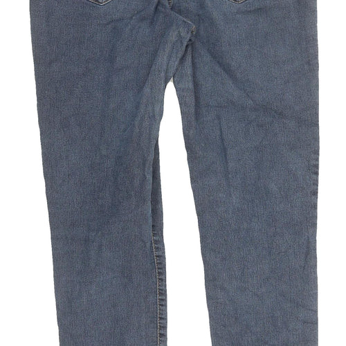 TU Women's Blue Relaxed Straight Jeans, Size 14