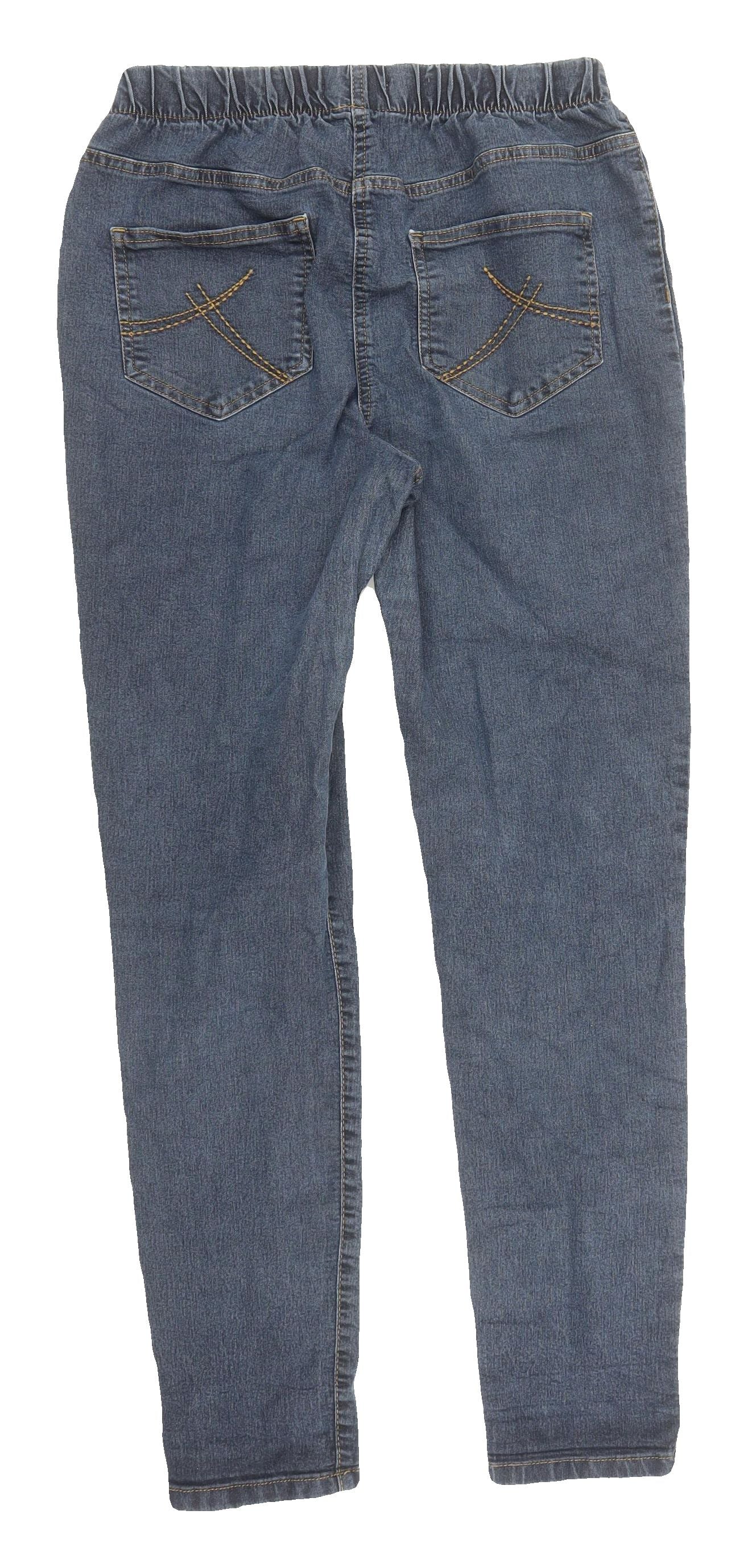 TU Women's Blue Relaxed Straight Jeans, Size 14