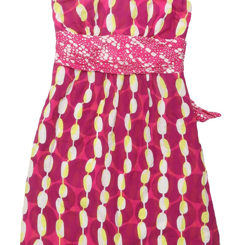Oasis Women's Pink Geometric A-Line Dress - Size 8