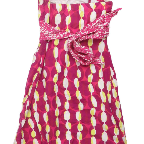 Oasis Women's Pink Geometric A-Line Dress - Size 8
