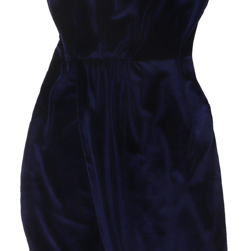 Stradivarius Women's Blue Velvet Bodycon Dress, Size 8