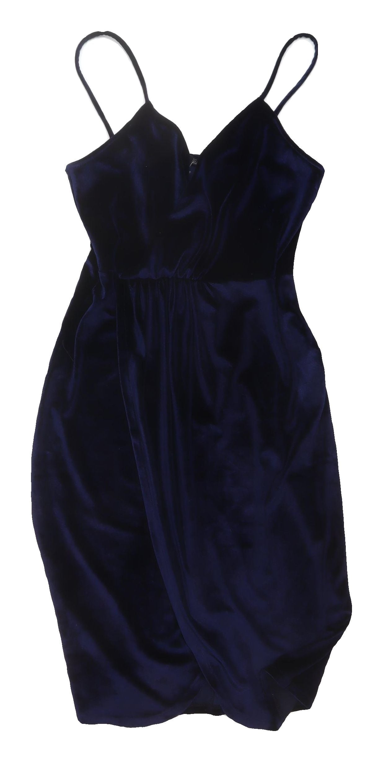Stradivarius Women's Blue Velvet Bodycon Dress, Size 8