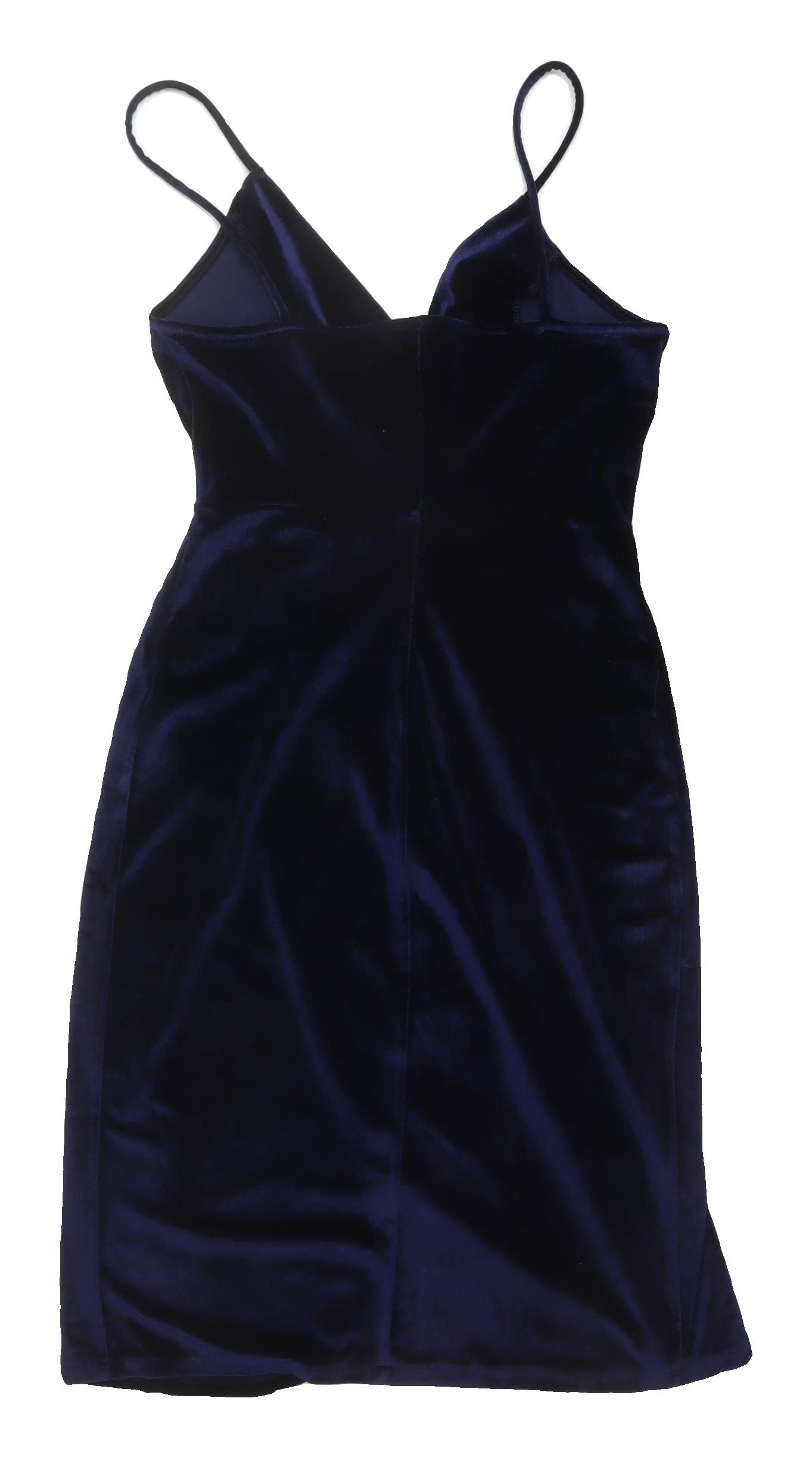 Stradivarius Women's Blue Velvet Bodycon Dress, Size 8