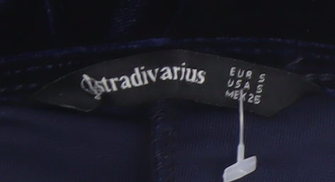 Stradivarius Women's Blue Velvet Bodycon Dress, Size 8