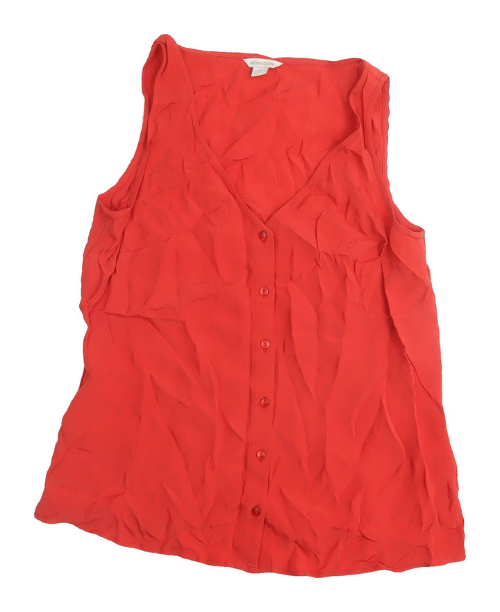 Monsoon Red Sleeveless Women's Camisole Blouse Size 10
