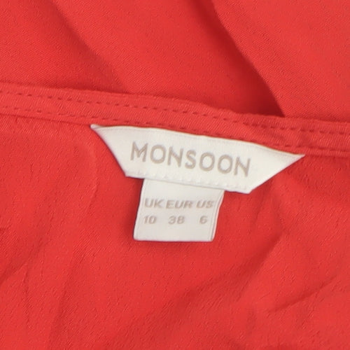 Monsoon Red Sleeveless Women's Camisole Blouse Size 10