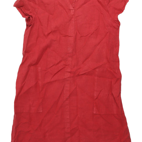 Seasalt Cornwall Red Linen Shift Dress, Size 16