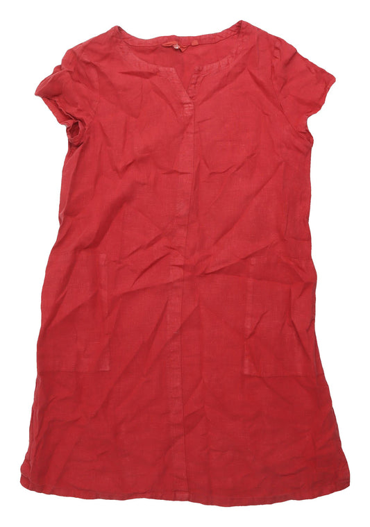 Seasalt Cornwall Red Linen Shift Dress, Size 16