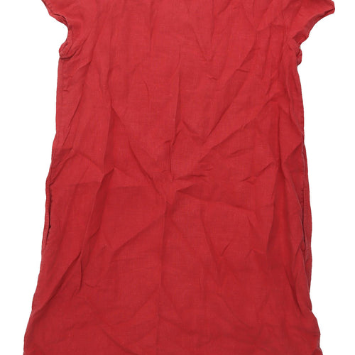 Seasalt Cornwall Red Linen Shift Dress, Size 16