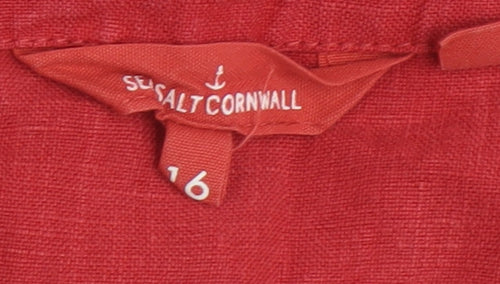 Seasalt Cornwall Red Linen Shift Dress, Size 16