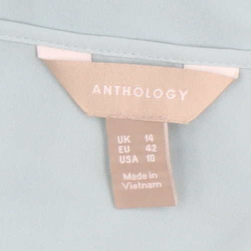 Anthology Women's Blue Tunic Blouse Size 14