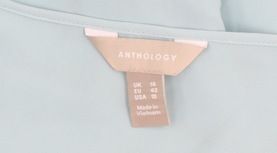 Anthology Women's Blue Tunic Blouse Size 14