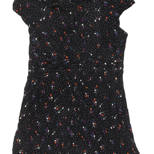 Floral Women's Black A-Line Mini Dress Size 10