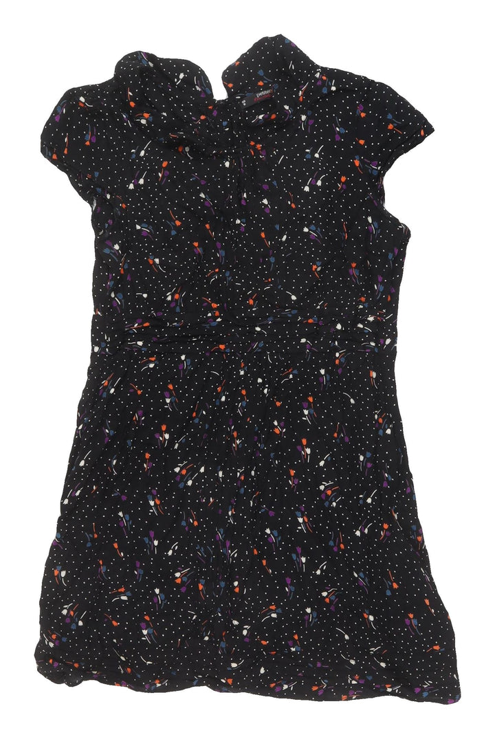 Floral Women's Black A-Line Mini Dress Size 10