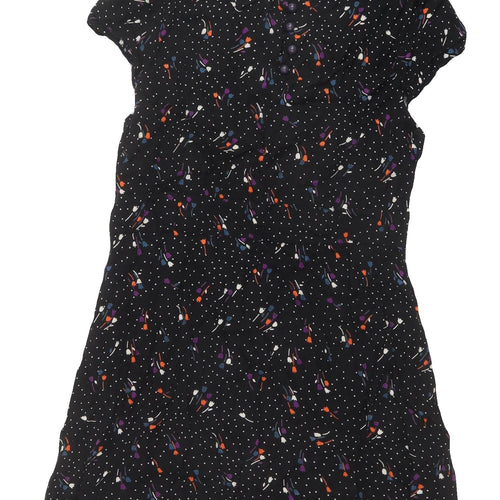 Floral Women's Black A-Line Mini Dress Size 10