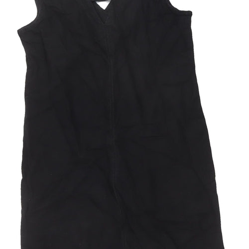 Next Women's Black Sleeveless Shift Dress V-Neck