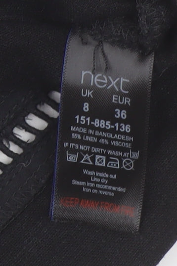 Next Women's Black Sleeveless Shift Dress V-Neck