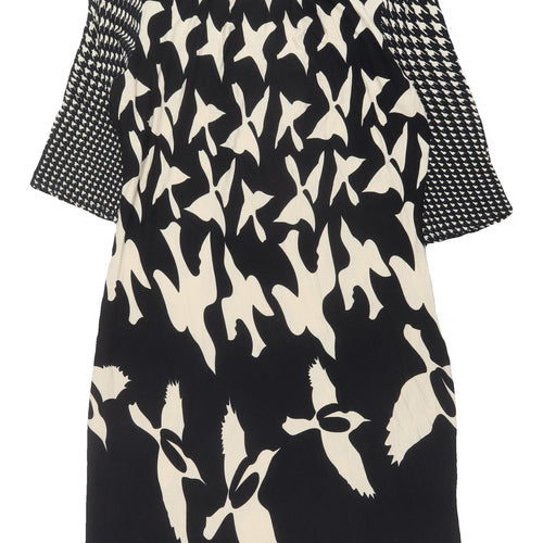 M&Co Women's Black & Ivory Geometric Dress Size 18