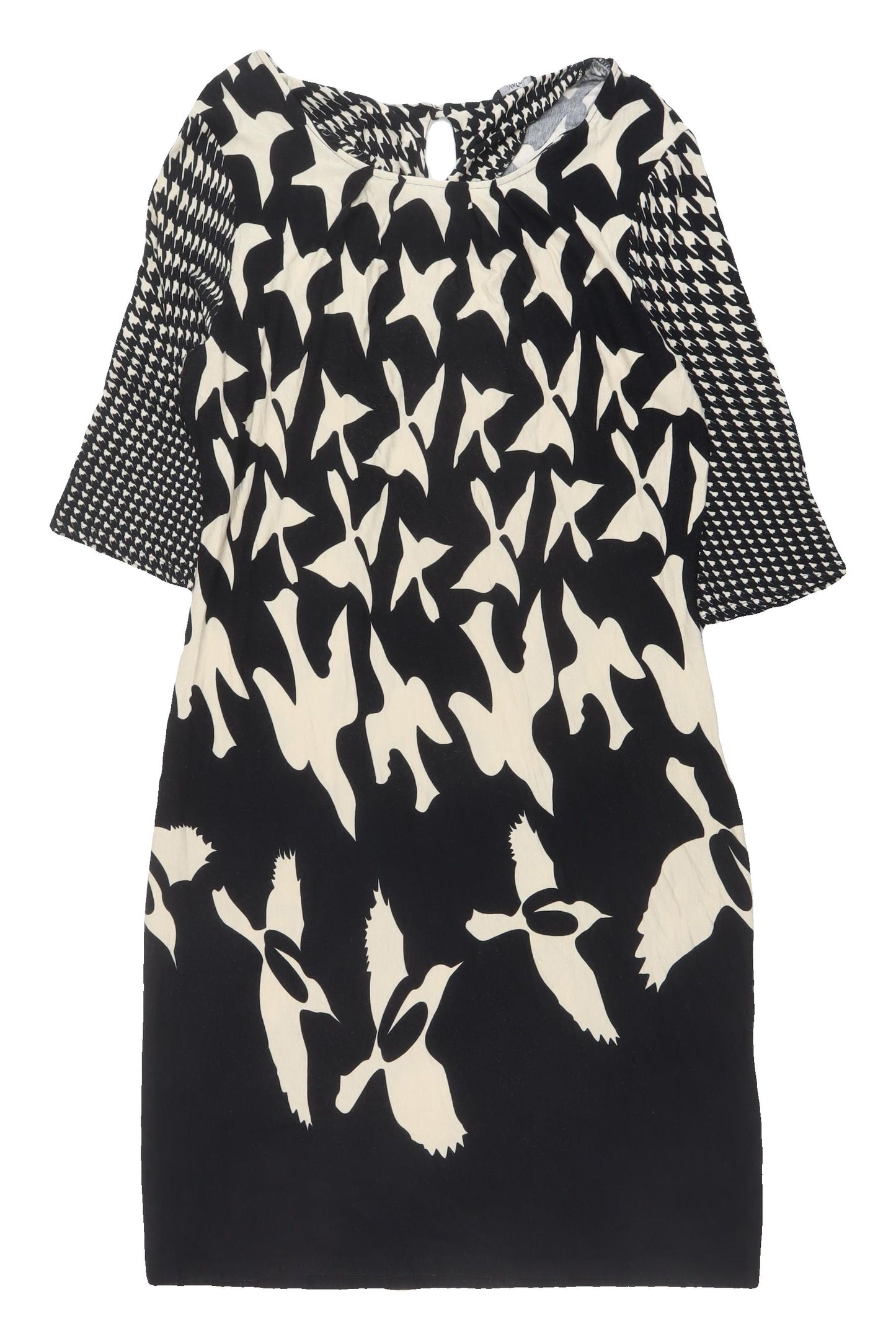M&Co Women's Black & Ivory Geometric Dress Size 18