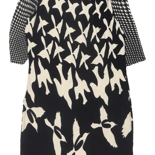 M&Co Women's Black & Ivory Geometric Dress Size 18