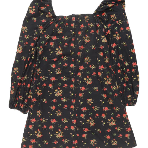 Cameo Rose Women's Black Floral Tunic Blouse, Size 8