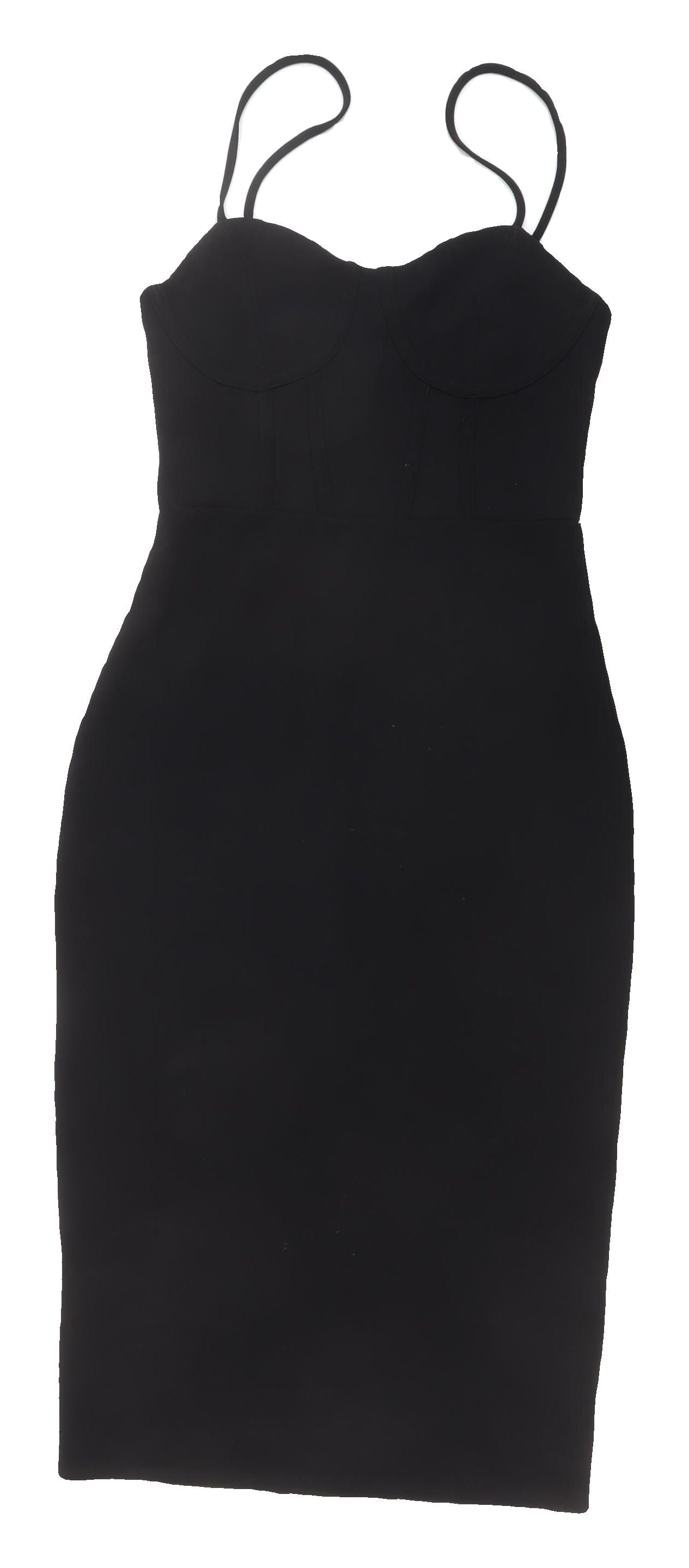 H&M Women's Black Midi Bodycon Dress, Size S