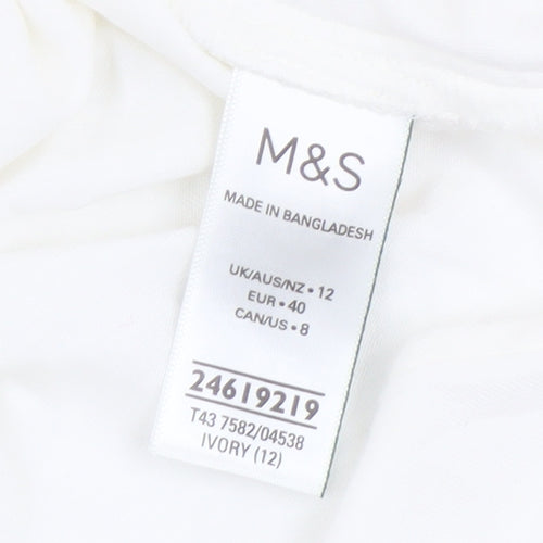 Marks and Spencer Ivory Women's Blouse - Size 12