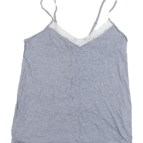 New Look Maternity Blue Camisole with Lace Accents Size 8