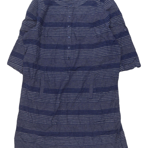 Marks and Spencer Women's Blue Striped Shirt Dress Size 22