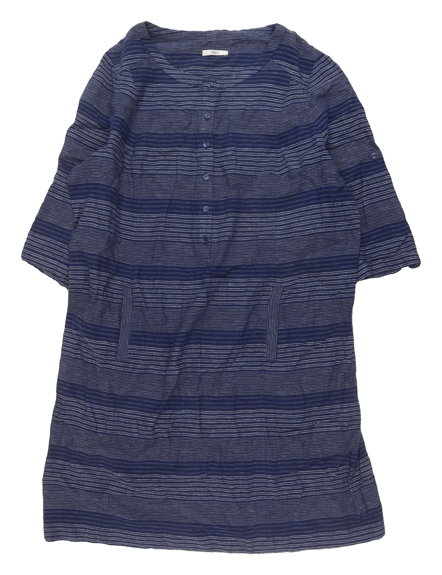 Marks and Spencer Women's Blue Striped Shirt Dress Size 22
