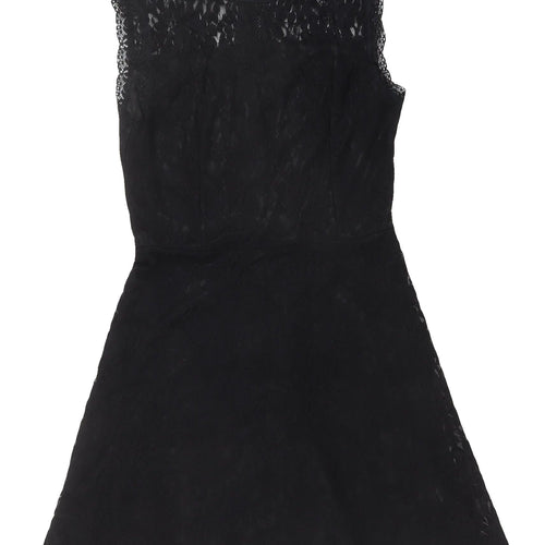 Mela London Black A-Line Lace Dress Size 10