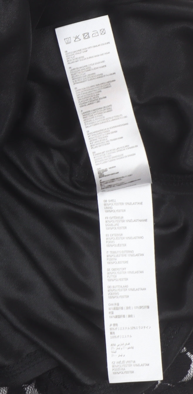 Mela London Black A-Line Lace Dress Size 10