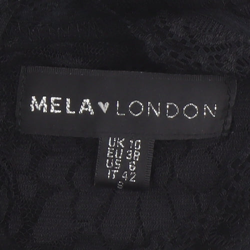 Mela London Black A-Line Lace Dress Size 10
