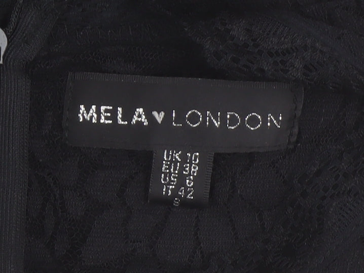 Mela London Black A-Line Lace Dress Size 10