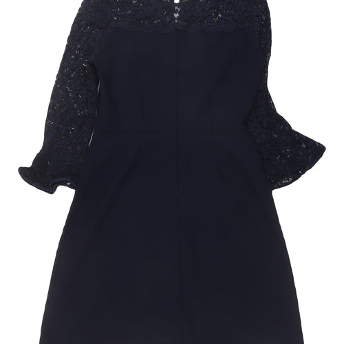 Phase Eight Women's Blue Lace A-Line Dress Size 10