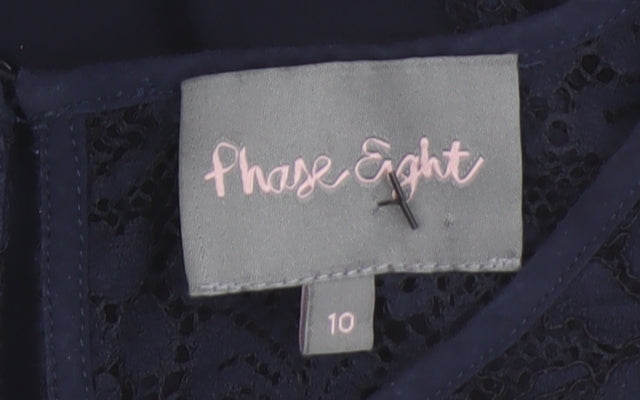 Phase Eight Women's Blue Lace A-Line Dress Size 10